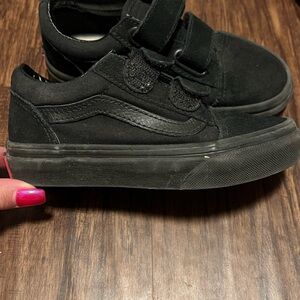 Vans Kids Black Velcro Sneakers